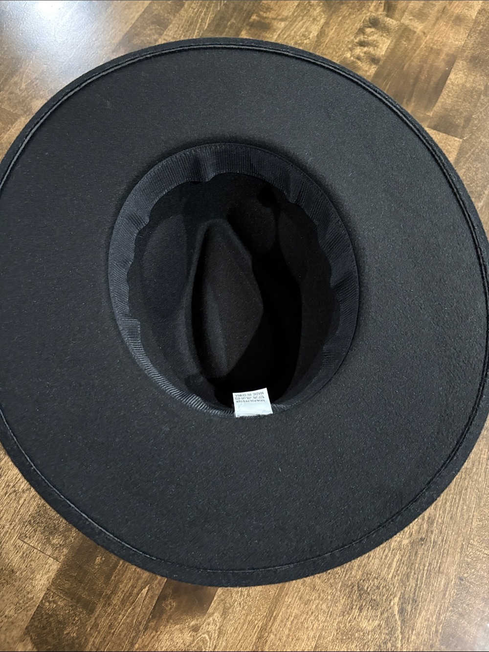 Black Wide-Brim Fedora Hat with Colorful Embroidered Band - Picture 2 of 3